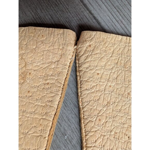 Vintage Genuine Peccary Pigskin Gloves Beige Leather Womens Size 7 Elegant - Picture 4 of 6